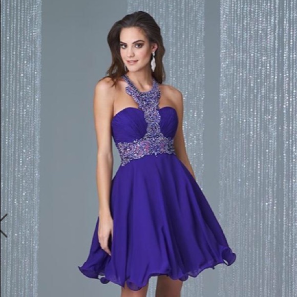 purple and silver formal dresses